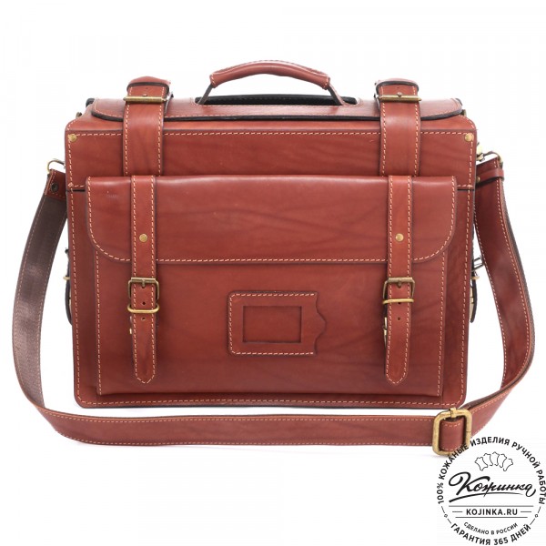 Кожаный портфель-кофр  "Универсал"  (коньяк). фото 1